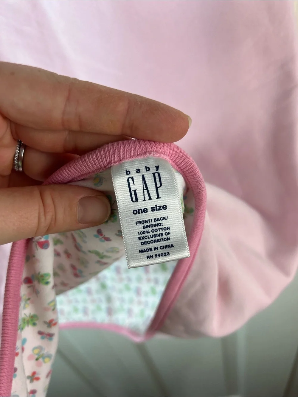 Baby Gap Pink Butterfly Baby Blanket Vintage Y2K 2002 Yellow Green White Blue